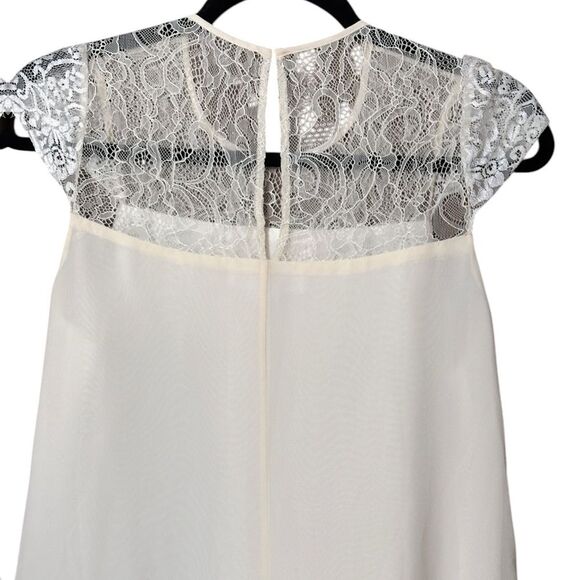 BCBGeneration BCBG Cream Babydoll Semi Sheer Lace Dress Size XS - Picture 5 of 7